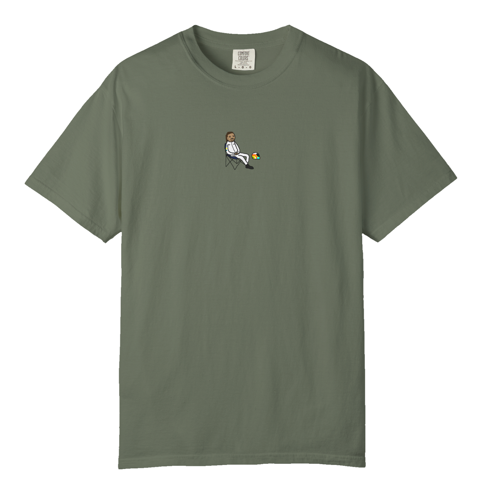 Olive tee — alonso in chair