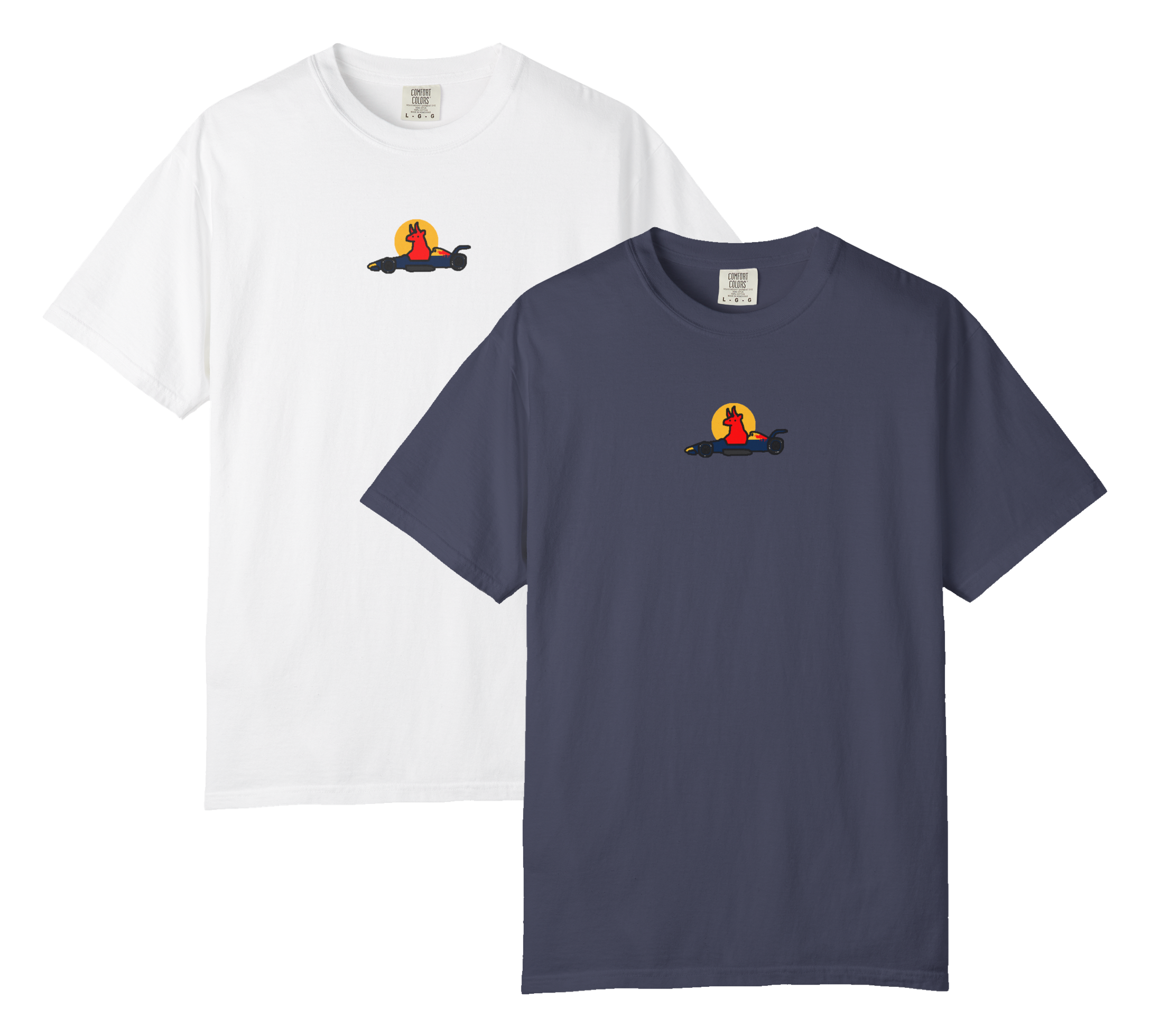 Red bull — white + denim pair